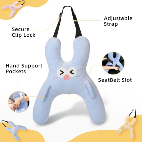 X-Shaped Car Sleeping Pillow for Travel Neck & Back Support - Blue