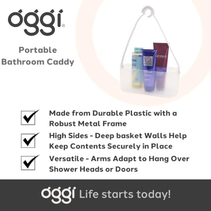 Adjustable Hanging Shower Caddy with Drainage - Portable Bathroom Organizer