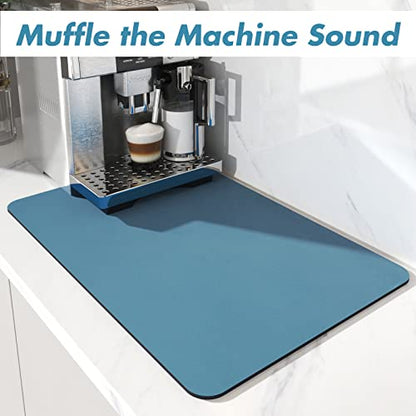 AMOAMI-Coffee Mat Hide Stain Rubber Backed Absorbent Dish Drying Mat for Kitchen Counter-Coffee Bar Accessories Fit Under Coffee Maker Coffee Machine Coffee Pot Espresso Machine Dish Rack