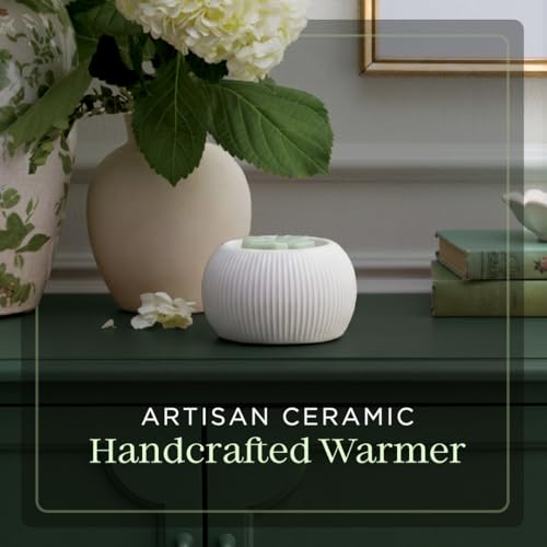 Ceramic Wax Warmer Electric Fragrance Diffuser for Wax Melts - White Fluted