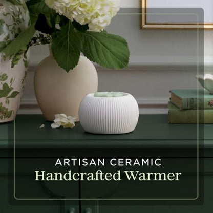 Ceramic Wax Warmer Electric Fragrance Diffuser for Wax Melts - White Fluted