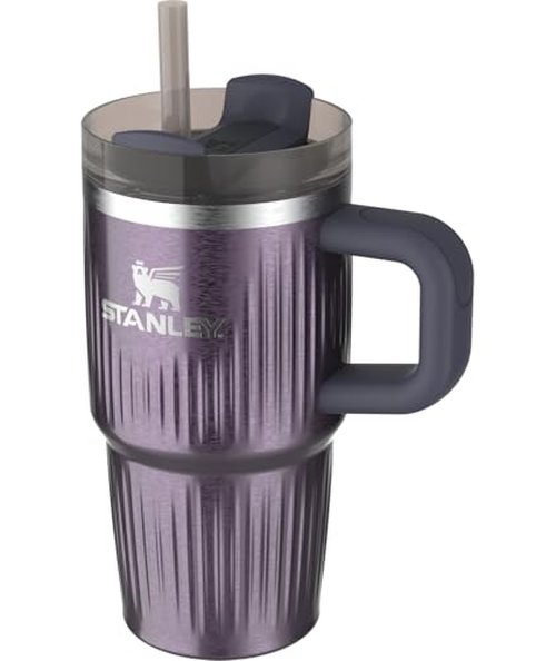STANLEY Quencher H2.0 Tumbler with Handle and Straw 20 oz | Flowstate 3-Position Lid | Cup Holder Compatible for Travel | Insulated Stainless Steel Cup | BPA-Free | Fluted Wisteria Shine