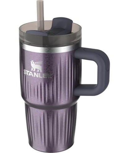 STANLEY Quencher H2.0 Tumbler with Handle and Straw 20 oz | Flowstate 3-Position Lid | Cup Holder Compatible for Travel | Insulated Stainless Steel Cup | BPA-Free | Fluted Wisteria Shine