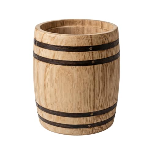 2L Solid Wood Oak Aging Barrel for Spirits and Fermentation - Rustic Home Bar