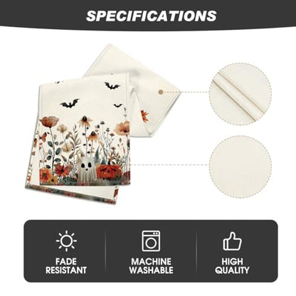 Halloween Table Runner 13 x 120 Inch Beige Polyester Party Decor for Home
