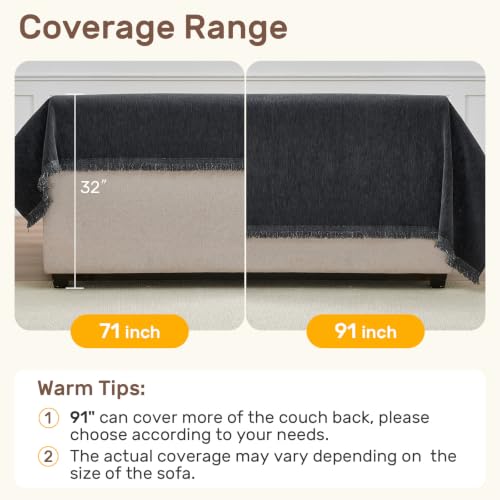 Anti-Slip L Shaped Sectional Couch Cover for 2-3 Seats + Chaise - Dark Grey XL