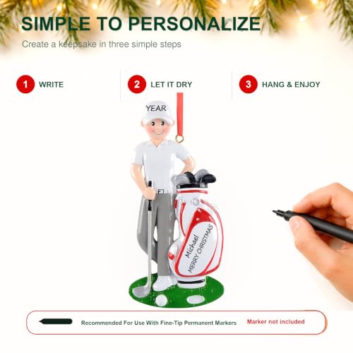 Personalized Golf Christmas Ornament - Golf Boy Keepsake Gift 2026