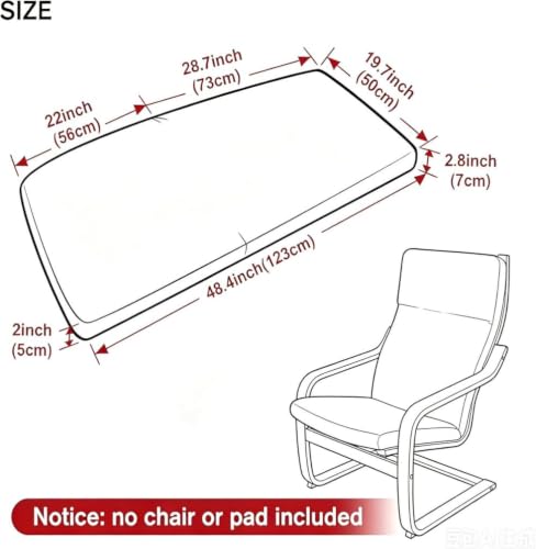 Velvet Chair Slipcover for Poang Rocking Chair - Grey, Camel Variations