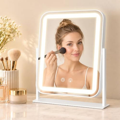 Lighted Vanity Mirror with LED Lights 11.2x14 Dimmable 3 Color Modes