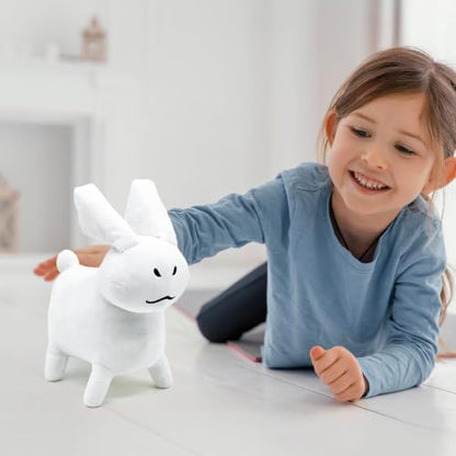Cute White Gubby Rabbit Plush Pillow for Kids & Gamers - 8 Inch Soft Stuffed Animal