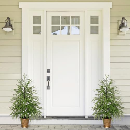 Set of 2 3ft Norfolk Pine Artificial Christmas Trees - Small Potted Holiday Decor