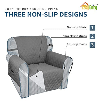 Easy-Going Sofa Slipcover Loveseat Cover Waterproof Couch Cover Washable Sofa Cover for 2 Cushion Couch Non-Slip Fabric Furniture Protector with Pocket for Pets Kids Dog Cat (Loveseat, Wine)