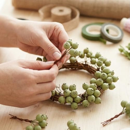 Artificial Green Berry Decor - Fake Fruits Plastic Foam 120PCS
