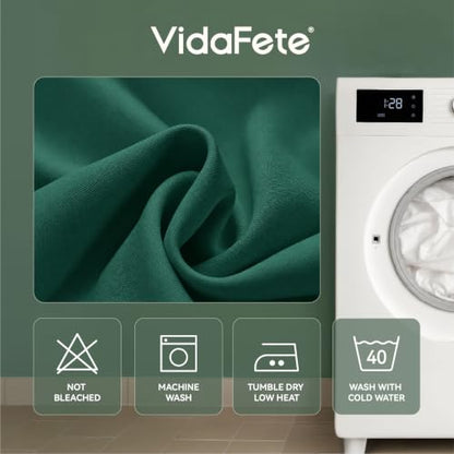 VidaFete 10 Pack 120-Inch Green Round Polyester Tablecloth - Classic Series