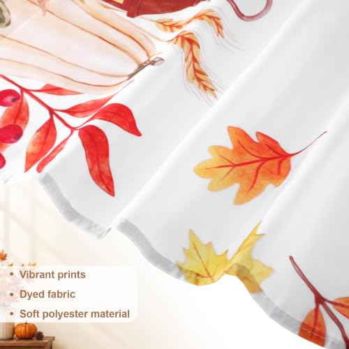 Autumn Kitchen Curtains Set with Maple Leaf Valance and Cafe Panels - Fall Decor