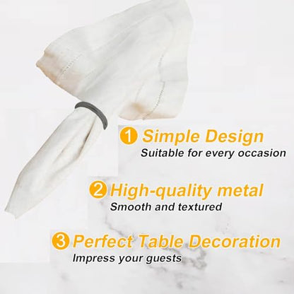 Black Napkin Rings - 10 Pcs Stainless Steel Dinner Decor - Variation of THIS listing