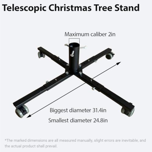 Telescopic Christmas Tree Stand Base for 9FT Artificial Trees - Adjustable & Mobile