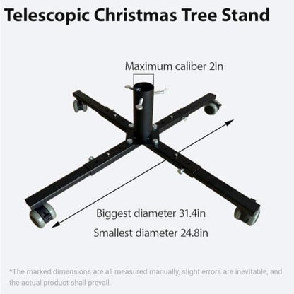 Telescopic Christmas Tree Stand Base for 9FT Artificial Trees - Adjustable & Mobile