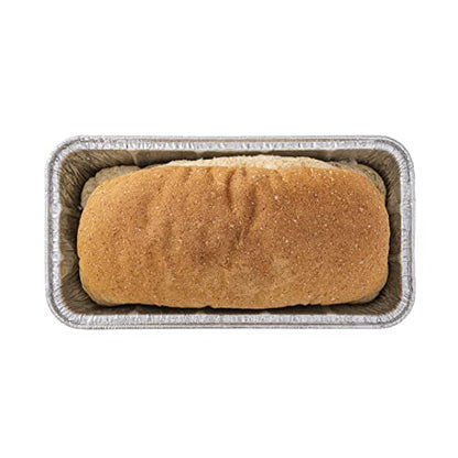 Restaurantware Pastry Tek 8.5 x 4.3 Inch Bread Pans 25 Oven-Ready Foil Pans - 2 LB Freezable Silver Aluminum Disposable Baking Pans Stackable For Meatloafs Banana Breads Or Pound Cakes