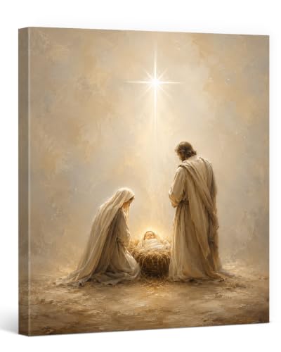 Christmas Wall Art Decor Nativity Canvas Holiday Home Accent