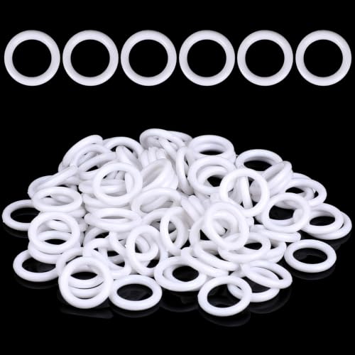 Plastic Roman Blind Curtain Rings - White 100pcs for Shades & Drapes