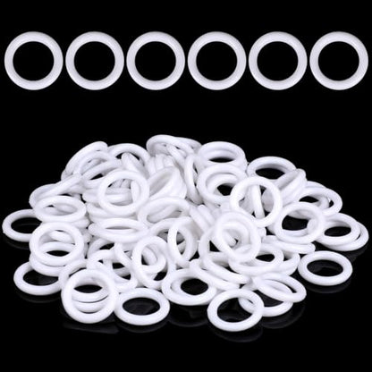 Plastic Roman Blind Curtain Rings - White 100pcs for Shades & Drapes