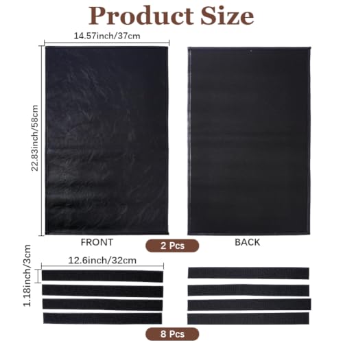 Black Faux Leather Couch Arm Cover Set Waterproof & Washable for Recliner, Sofa & Chair