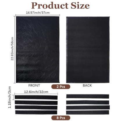 Black Faux Leather Couch Arm Cover Set Waterproof & Washable for Recliner, Sofa & Chair