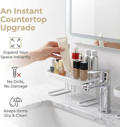Carbon Steel Bathroom Organizer No-Drill Vanity Counter Storage Rack - Variation #A