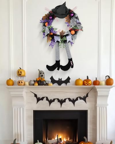 Halloween Wreath for Front Door Indoor Outdoor Decorations 13x24 Inch