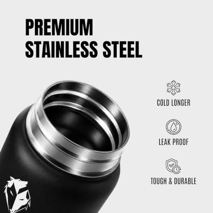 Ekkovision Insulated Water Bottle - 32 Oz Stainless Steel Black
