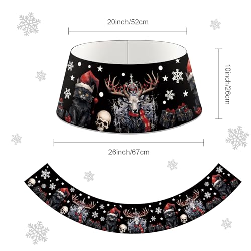 LED Christmas Tree Collar with Spooky Black Ring for Holiday Decor