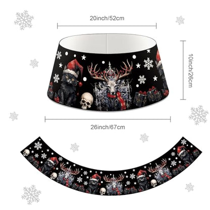 LED Christmas Tree Collar with Spooky Black Ring for Holiday Decor