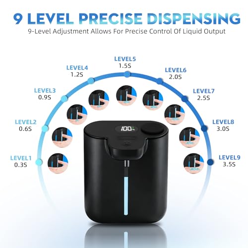 Touchless Automatic Soap Dispenser Wall Mount 16.9oz Black Liquid