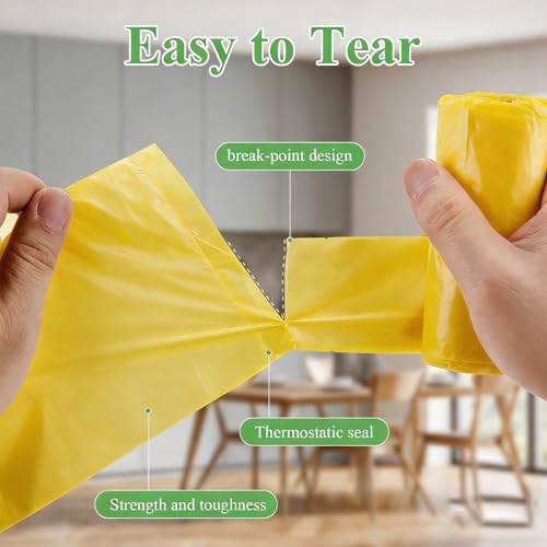 4 Gallon Small Biodegradable Bathroom Trash Bags with Handles - Colorful 100 Pack