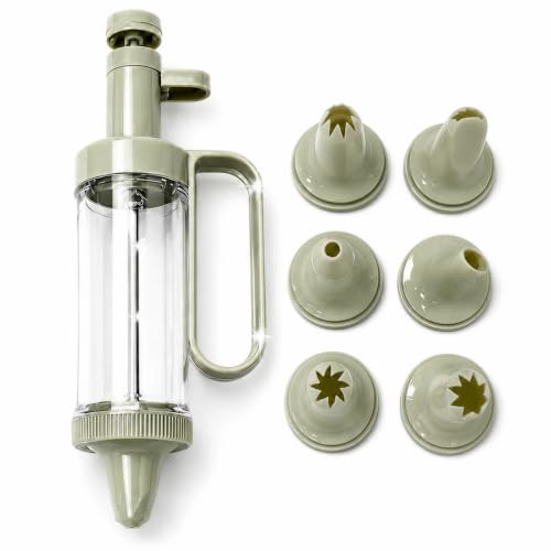 Piping Gun Set with Clear Dispenser, 7-Piece Cake Decorating Kit for Pastry & Cupcake