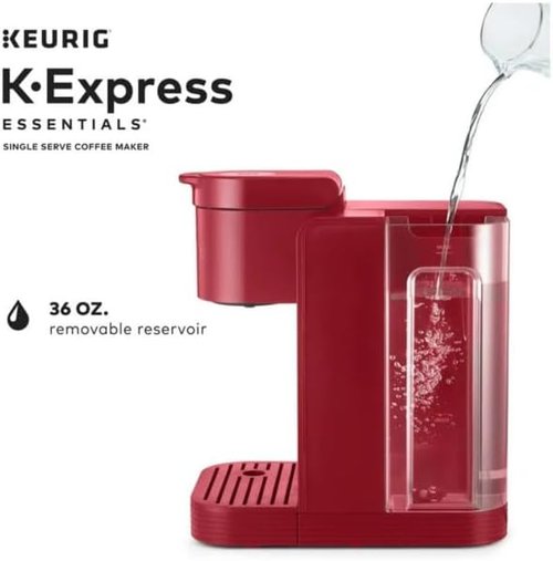 Keurig K-Express Essentials Coffee Maker - Fast Brewing Single Serve K-Cup Pod | 45oz Reservoir (Red)