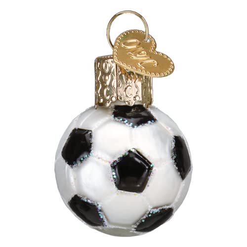 Christmas Glass Soccer Ball Ornament - Handcrafted Holiday Decoration, Sport Collection, Variation of Soccer Ball