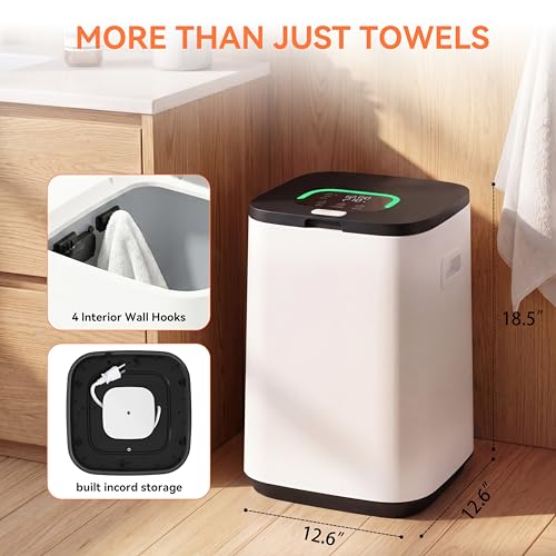 Large Capacity Bathroom Towel Warmer with LED Display 23L Hot Towel Warmer with Timer & Safety Lock