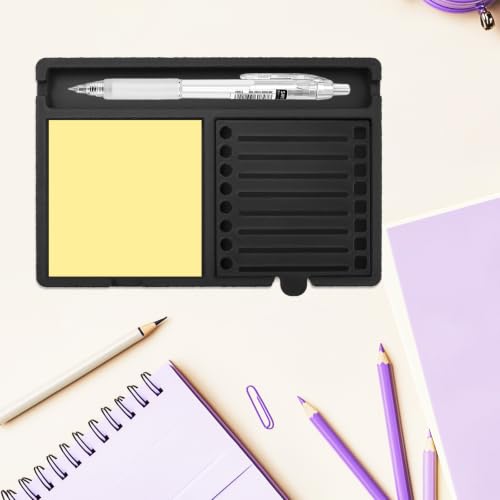 3x3 Inch Sticky Note Holder with Templates and Dispenser for Office Home and School