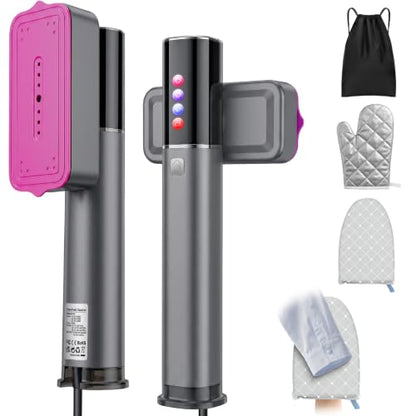 Travel Steamer for Clothes 2-in-1 Portable Steam Iron Gray 1200W