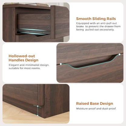 Modern Brown 5-Drawer Dresser for Bedroom Storage