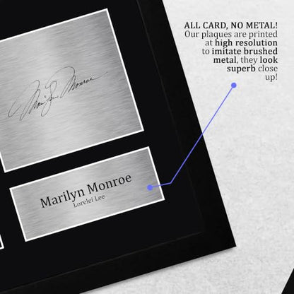 US Letter Framed Marilyn Monroe Autograph Photo - Gentlemen Prefer Blondes