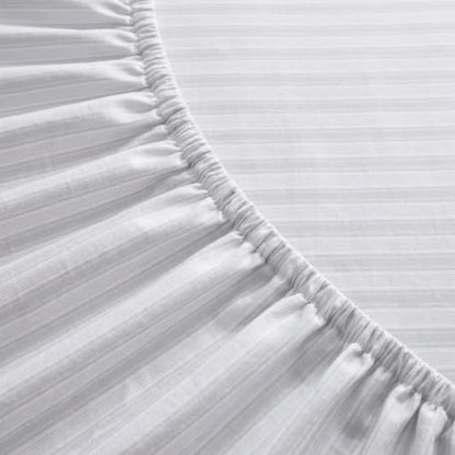 Full Sheet Set with Deep Pocket Fitted Sheet and Pillowcases - Tate Stripe Grey - Martha Stewart