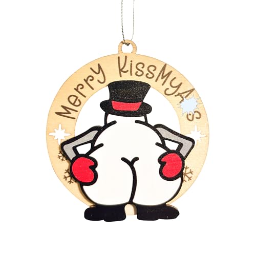 Funny Christmas Ornaments Wooden Holiday Decor Naughty Gag Gift for Adults