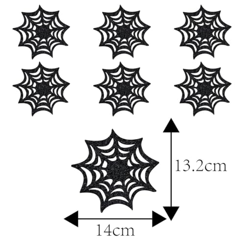 Halloween Black Spider Web Felt Coasters Set of 6 for Fall & Party Decor