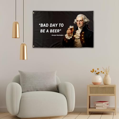 Funny Beer Day Flag - Bad Day To Be A Beer Quote Banner for Mancave & Dorm - Variation of F-baddayGblack