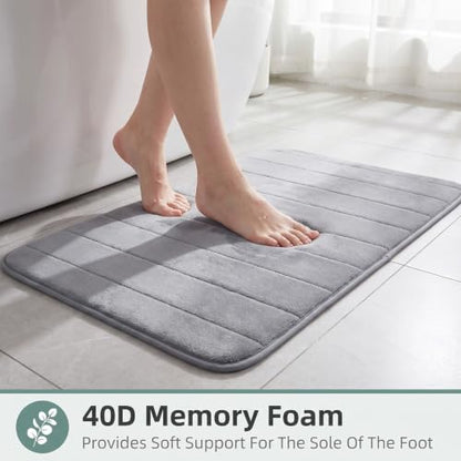 3-Piece Memory Foam Bathroom Rugs Set Non-Slip Ultra Soft Bath Mat