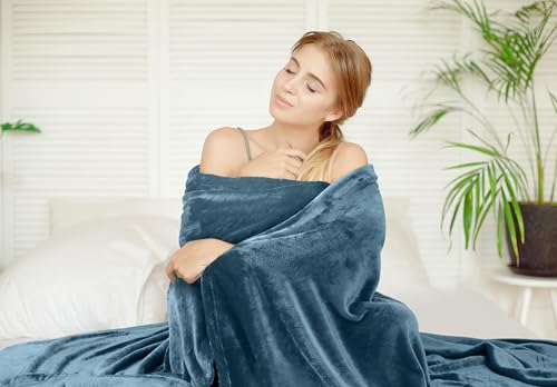Utopia Bedding Fleece Blanket King Size Stone Blue 300GSM (90x102 Inches) Luxury Soft Bed Blanket (Bulk Pack of 9)