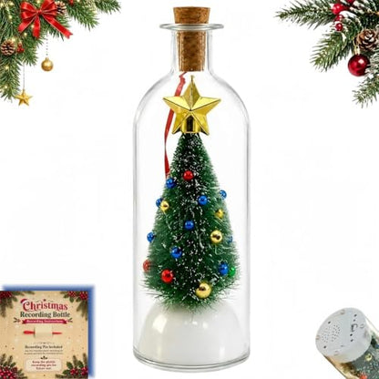 Recordable Christmas Tree Message in a Bottle - Personalized Holiday Ornament (1pc)